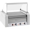 Rullīšu rullīšu grils ar vairogu un apkures atvilktni ruļļiem 20 hotdog 2600W 230V Royal Catering Desages