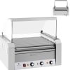 Rullīšu rullīšu grils ar vairogu un apkures atvilktni ruļļiem 20 hotdog 2600W 230V Royal Catering Desages