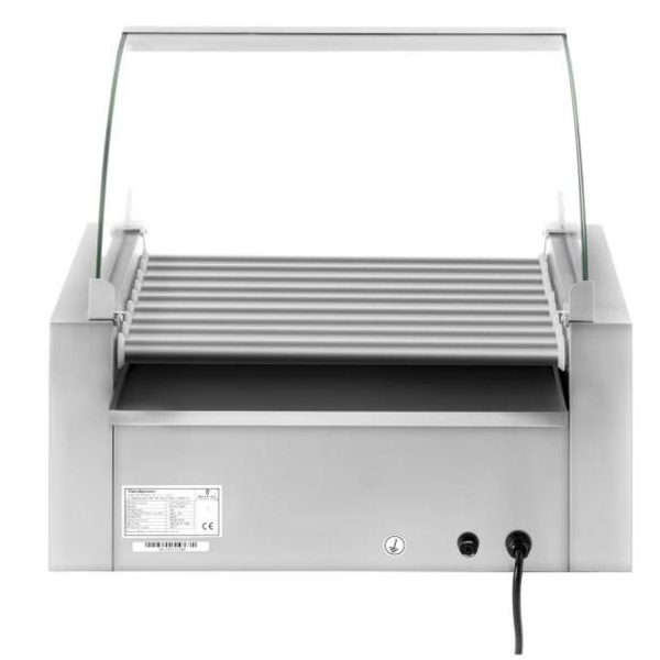 Rullīšu rullīšu grils ar vairogu un apkures atvilktni ruļļiem 16 hotdog 2200W 230V Royal Catering Desages