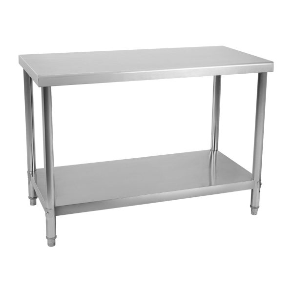 Virtuves galda darba virsmas nerūsējošā tērauda dibena plaukts 100x70cm