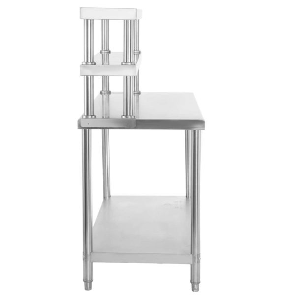 Nerūsējošā tērauda gastronomijas darba tabula ar 120x60cm pagarinājumu