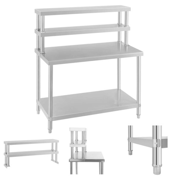 Nerūsējošā tērauda gastronomijas darba tabula ar 120x60cm pagarinājumu