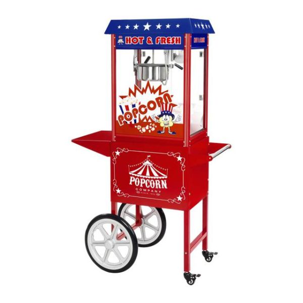 Mobilais popkorna aparāts ar ratiņiem uz riteņiem TEFLON 1600W