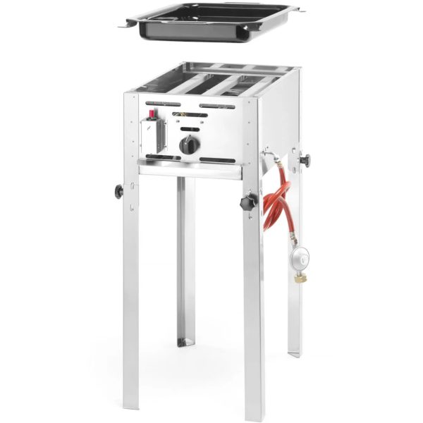 Gāzes grils ar pannas grila galveno mini 340x540x (h) 840 mm 5,8kw-hendi 154700