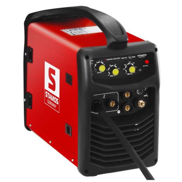 Metināšanas iekārta pusautomātiska metināšanas mig TIG MIG/MAG MMA 250A IGBT Stamos Germany + 5kg stieple