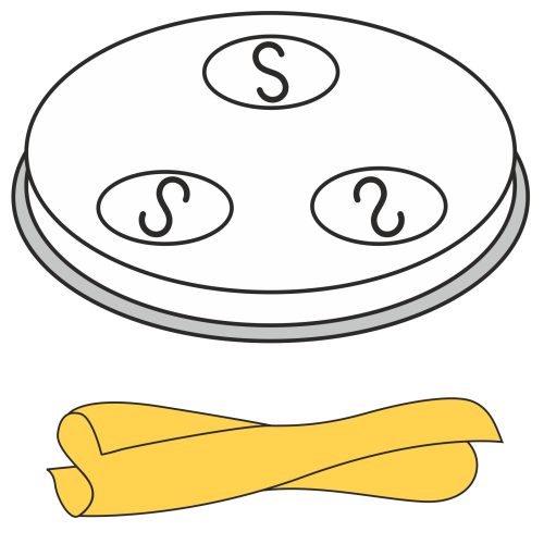 Sieta padoms Pastrecce makaronu mājas izgatavošanai 5 caurumi 9x5 mm MPF2.5/4 - Hendi 229378