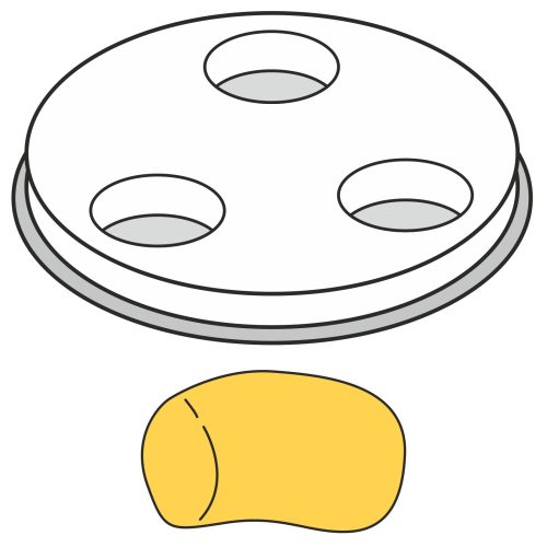 Gnocchi produkta uzgaļa ir bieza pilna caurule 1 cauruma diametrs 13 mm MPF2.5/4 - Hendi 229415