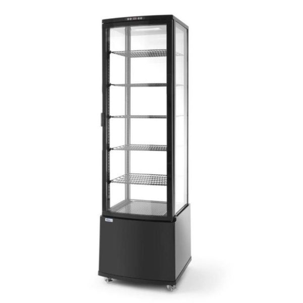 Konfekcijas saldēšanas vieta uz riteņiem 5 plaukti 280L LED - melns
