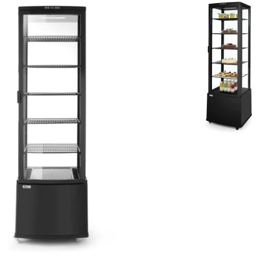 Konfekcijas saldēšanas vieta uz riteņiem 5 plaukti 280L LED - melns