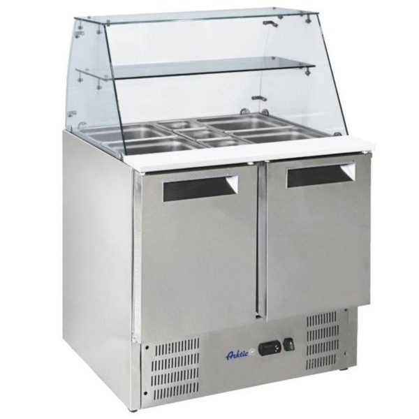 236185-1 2 -DOOR dzesētājs ar stikla pagarinājumu 2x GN1/1 3x GN 1/6 247 L - Hendi 236185