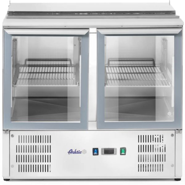 2 -durvju stiklotu salātu galds ar vāku 2X GN1/1 3x GN1/6 247 L - Hendi 236246