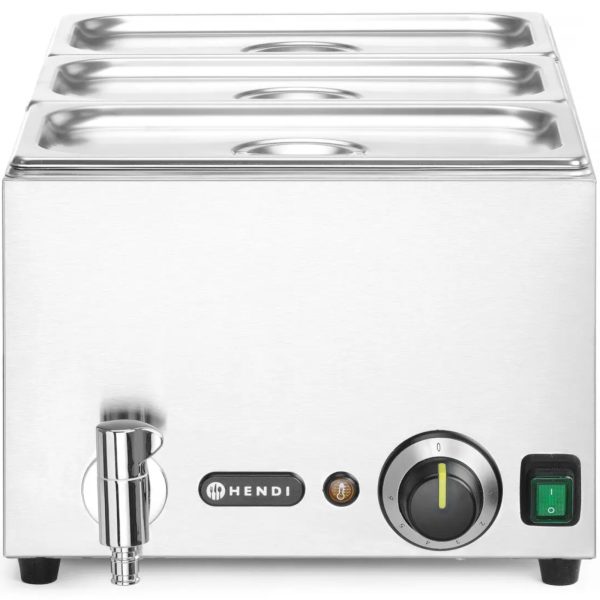BEMAR sildītājs traukiem ar 3x GN 1/3 100 mm krānu ar 1000 W vāku