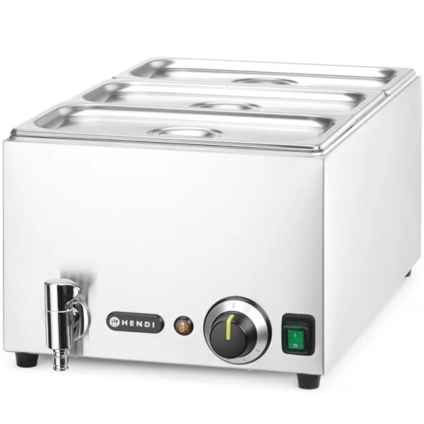 BEMAR sildītājs traukiem ar 3x GN 1/3 100 mm krānu ar 1000 W vāku