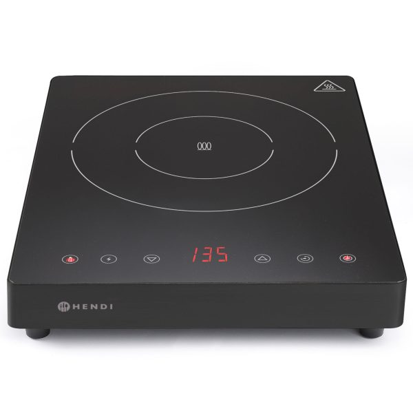 Pārnēsājama indukcijas plīts ar skārienpaneli 1 melnas līnijas sildīšanas lauks 22 cm 2000 W - Hendi 239391
