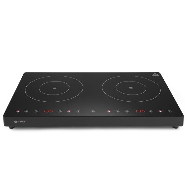 Indukcijas virtuve ar skārienpaneli 2 Melnās līnijas sildīšanas lauki Diametrs 22 cm 3500 W - Hendi 239414