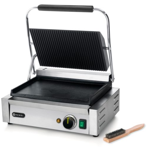 Sazinieties ar Kontaktpersonu Grill Panini Mountain Grouded Pit gludu 2200W - Hendi 263662