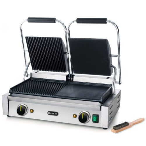 Sazinieties ar kontaktu Grill Double Loose Smooth 3600W - Hendi 263907
