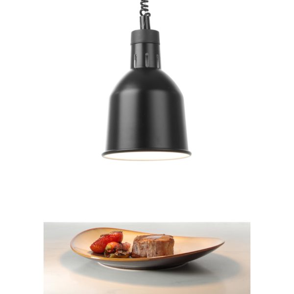 Lukturis sildīšanai traukos - piekārtā cilindriskā koniska melnā diametrs 175 mm 250W - Hendi 273852