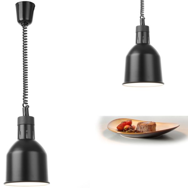 Lukturis sildīšanai traukos - piekārtā cilindriskā koniska melnā diametrs 175 mm 250W - Hendi 273852