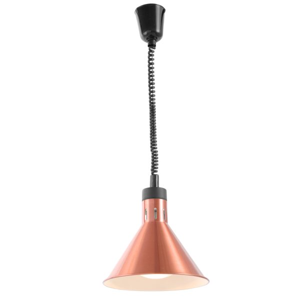 Ēdiena sildītāja lampa - piekarināma, koniska, vara, 250 W