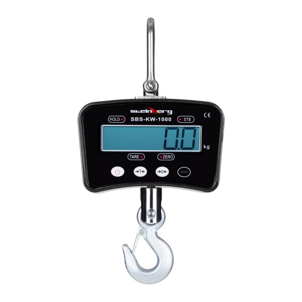 Āķa bada skalas ar tālvadības pulti līdz 1 tonnai 1t LCD melna