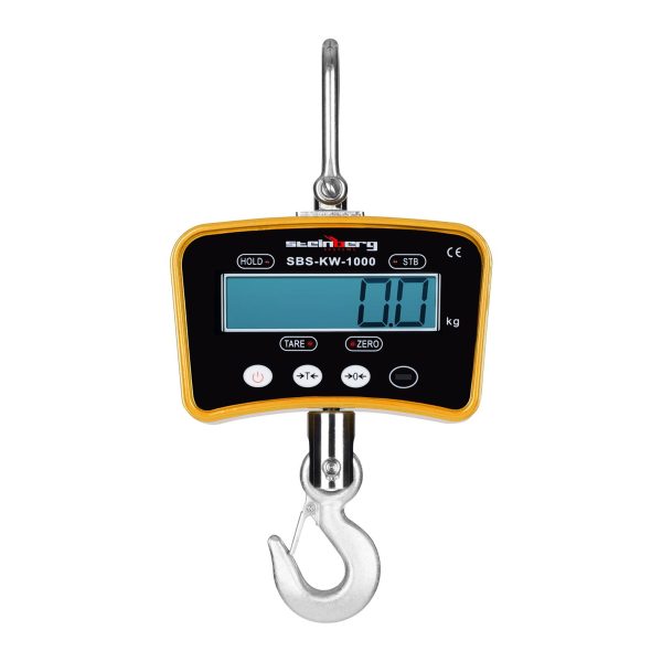 Āķa izsalkuma skalas ar tālvadības pulti līdz 1 tonn 1t LCD dzeltenā krāsā