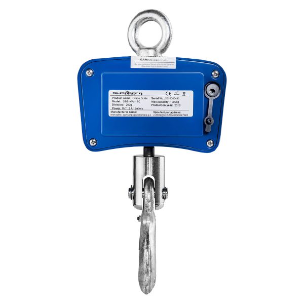 Āķa svari, kas karājās līdz 1 tonnai SBS-KW-1TC ar 1000 kg / 0,2 kg barošanas avotu