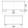 Izglītības vanna IBC Tank Paletopoikor Mauser 1000L