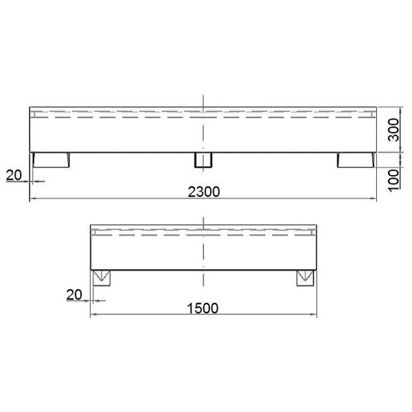 IBC Tank Paletopoikor Mauser 2 X 1000L redaktora vanna - cinkots