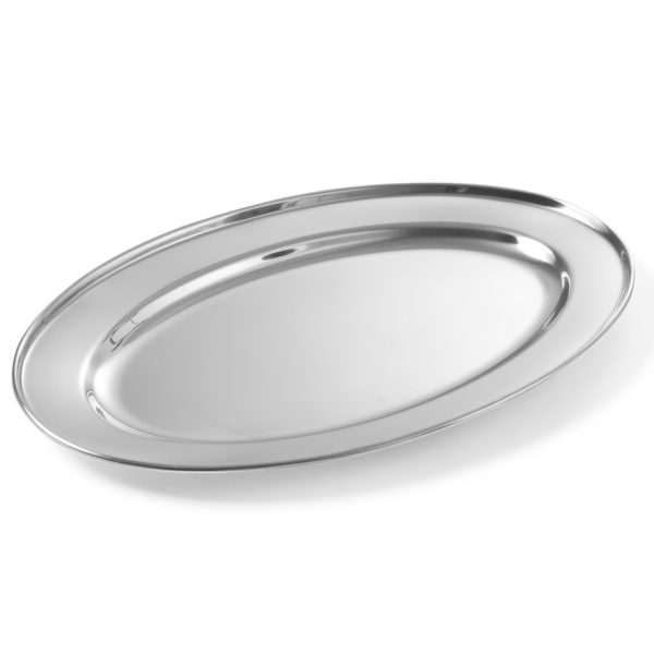 Tērauda šķīvis gaļai un desām ovāla garums 19 cm - Hendi 404003
