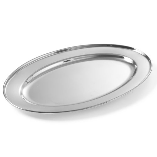 Tērauda šķīvis gaļai un desām ovāla garums 50 cm - Hendi 404607