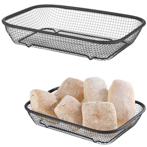 Stiepļu grozs maizes ruļļu maizes pasniegšanai 295x220x60 mm melns - Hendi 425558