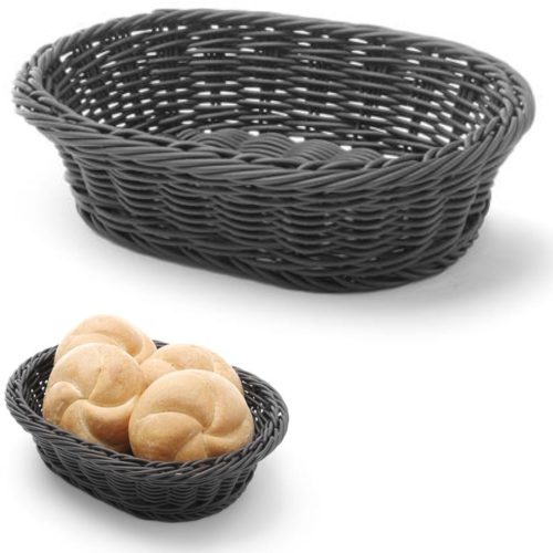 Melna ovāla maizes grozs Melns 250x190x65 mm - Hendi 426623