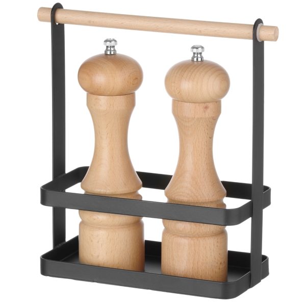 Organizatora galda grozs garšvielām ar koka rokturi 23x10x24 cm - Hendi 427040