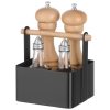 Organizatora galda grozs garšvielām ar koka rokturi 17x13x16 cm - Hendi 427057