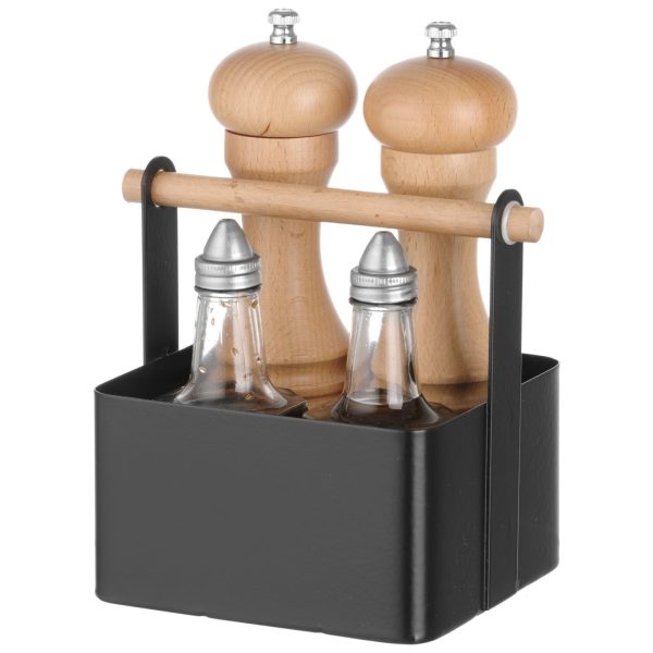 Organizatora galda grozs garšvielām ar koka rokturi 17x13x16 cm - Hendi 427057
