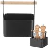 Organizatora galda grozs garšvielām ar koka rokturi 17x13x16 cm - Hendi 427057