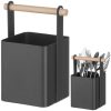 Organizatora galda grozs galda piederumiem ar koka rokturi 14x10.5x19 cm - Hendi 427064