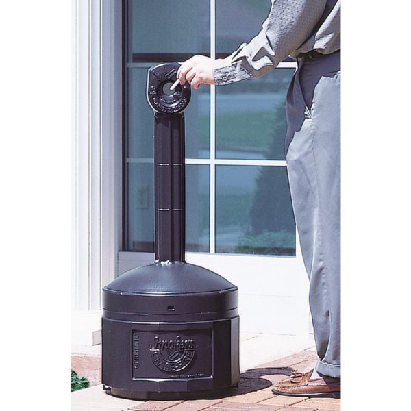 Ārējs pilsētas pelnu trauks uz stabilas bāzes 15L vidējais 42 cm augstums 98 cm melns