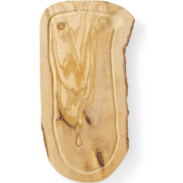 Olīvu koka pasniegšanas dēlis ar 400 x 250 x 18 mm gropi - Hendi 505212