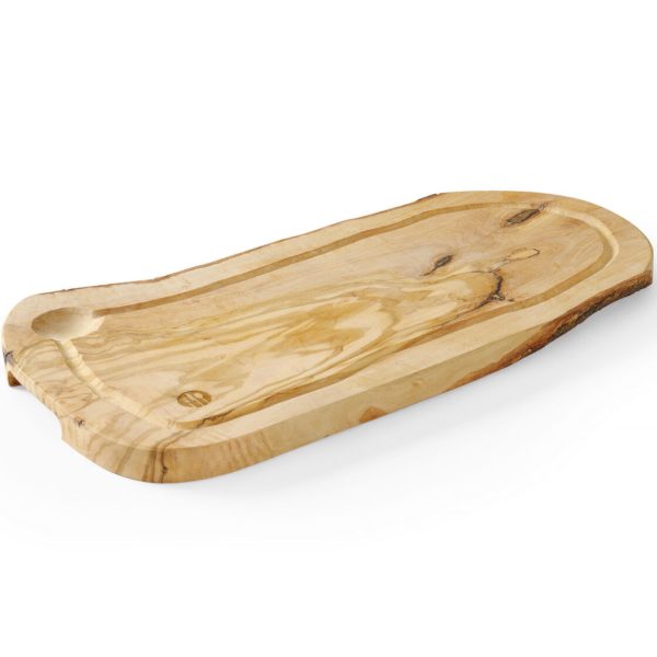 Olīvu koka pasniegšanas dēlis ar 400 x 250 x 18 mm gropi - Hendi 505212