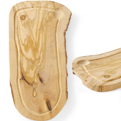 Olīvu koka pasniegšanas dēlis ar 400 x 250 x 18 mm gropi - Hendi 505212