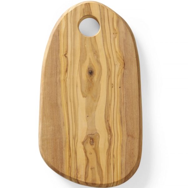 Olīvu koka pasniegšanas dēlis ar caurumu 250 x 165 x 18 mm - Hendi 505229