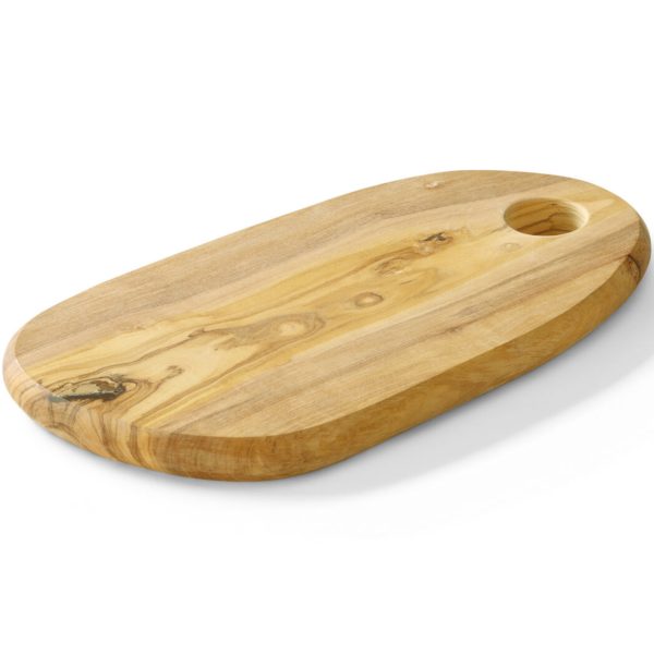 Olīvu koka pasniegšanas dēlis ar caurumu 250 x 165 x 18 mm - Hendi 505229