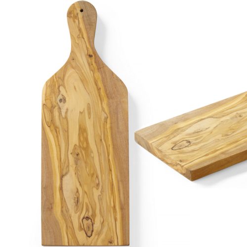 Olīvu koka pasniegšanas dēlis ar 400 x 140 x 18 mm rokturi - Hendi 505250