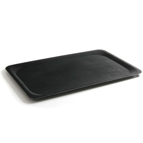 Anti -slip taisnstūra viesmīles paplāte 20x28cm - melns