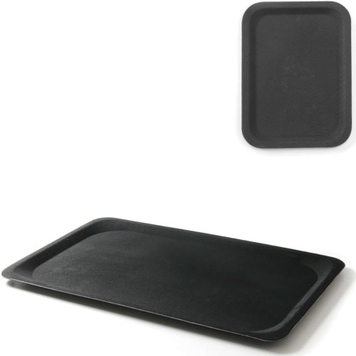 Anti -slip taisnstūra viesmīles paplāte 20x28cm - melns