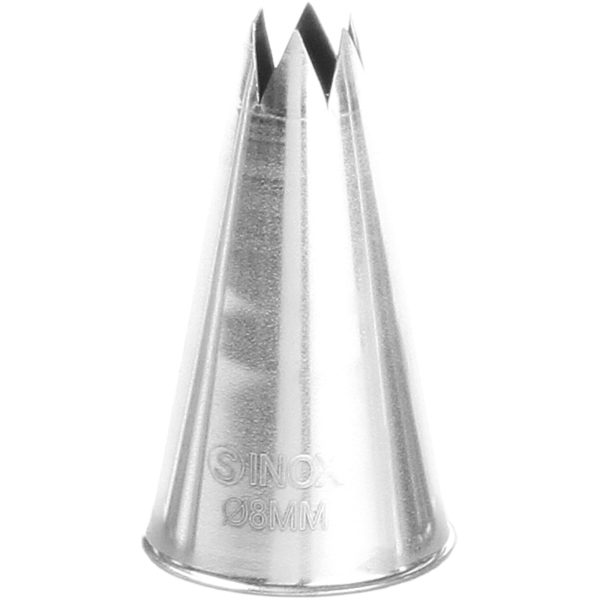 Bugas zvaigznes gals uz konditorejas izstrādājumu maisiņu piedurknēm tērauda diametrs 8 mm - Hendi 551387