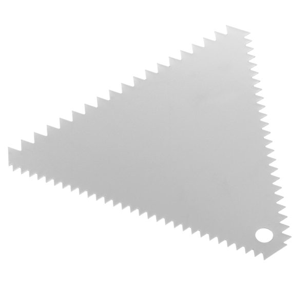 Trīsstūrveida robains konditorejas izstrādājumu skrāpis no nerūsējošā tērauda 110x110mm - HENDI 554227
