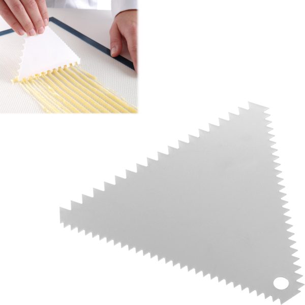Trīsstūrveida konditorejas izstrādājumi trīsstūrveida zobu laureāts 110x110mm nerūsējošais tērauds - Hendi 554227